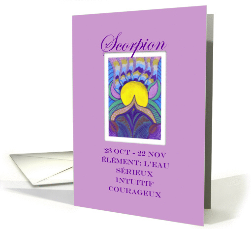 Scorpio Scorpion French Zodiac by Sri Devi card (835140)