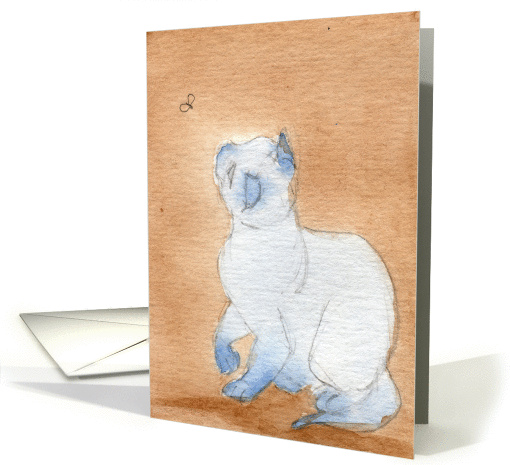 Kitty Blue - Blank Note card (992173)