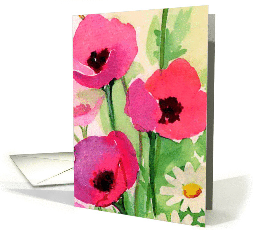 floral watercolor thank you card (891130)