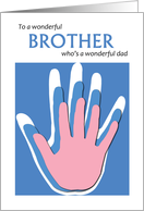 Father’s Day for Brother with pink and blue handprints card