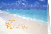 Thank you for your donation, abstract sand, sea and sky card