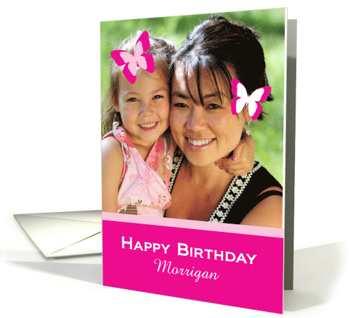 Custom name and photocard with butterflies for birthday card (1282368)