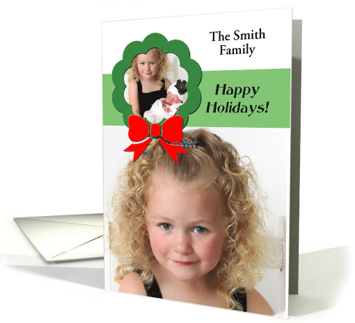 Happy Holidays Wreath photo card (1301890)