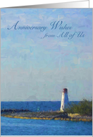 Lighthouse Anniversary Wishes from All of Us card