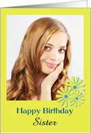 Happy Birthday photo card with yellow daisies to custom relationship card