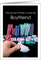 Boyfriend birthday for a lucky day card