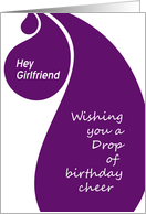 Happy Birthday Girlfriend- a (wine) drop of birthday cheer card