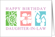 Hawaiian theme Birthday Daughter-in-Law card