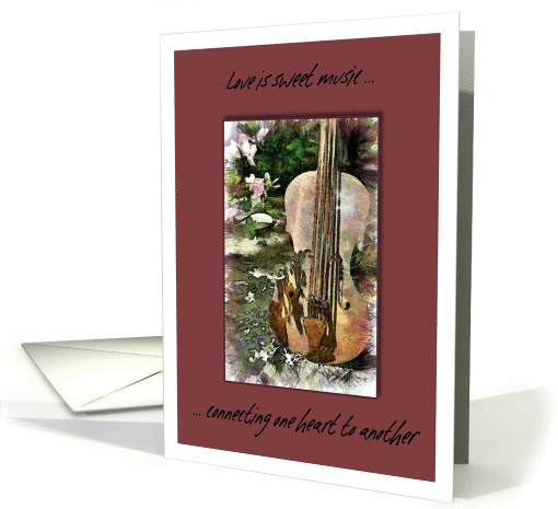 Love is sweet music with cello card (936870)