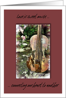 Love is sweet music with cello card