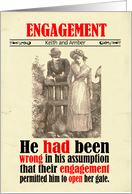 Custom Victorian Humor Wedding Engagement Sexual Innuendo card