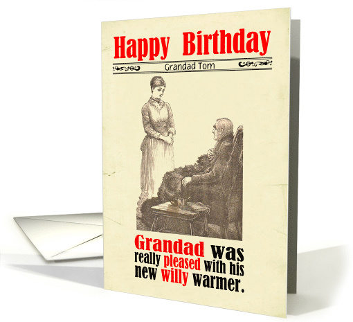 Custom Birthday Victorian Humor Huge Willy card (1666218)