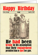 Custom Birthday Victorian Humor For Fianc Sexual Innuendo card
