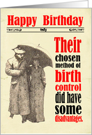 Custom Birthday Victorian Humor Avoiding Pregnancy card