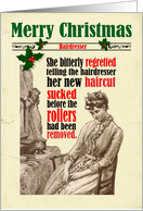 Xmas Victorian Humor Hairdresser card