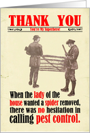 Thank You Superhero Spider Phobia Victorian Humor card