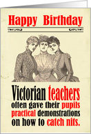Birthday Victorian Humor Teacher Nits card
