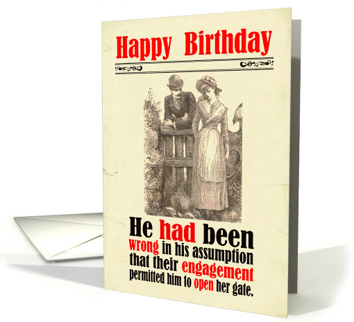 Birthday Victorian Humor Couple Engagement Sexual Innuendo card