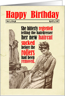 Birthday Victorian Humor Hairdresser card
