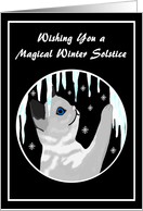 Have a Magical Winter Solstice Kitten with Icicles card