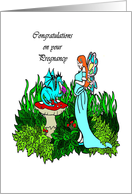 Congratulations on your Pregnancy Faerie and Dragon card