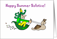 Happy Summer Solstice Fairy and Snail card