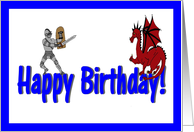 Happy Birthday Knight and Dragon card