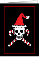 Christmas Skull and Candy Cane card