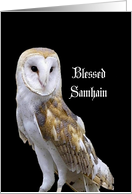 Samhain Blessings Owl card