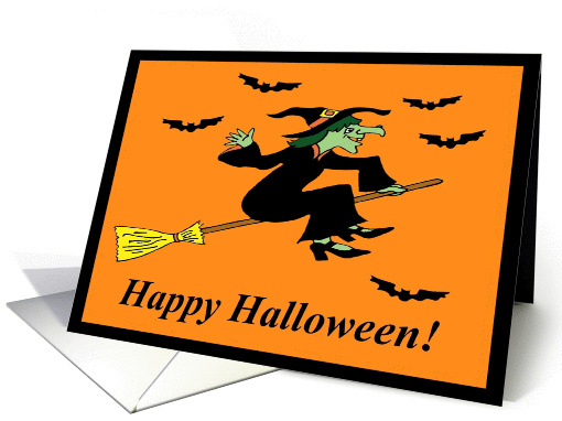 Happy Halloween Witch and Bats card (867244)
