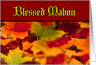 Mabon Blessings Autumn Leaves card