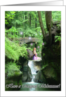 Happy Midsummer Faerie at Waterfalls in Forest card