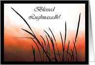 Blessed Lughnasadh Sunset Wheat card