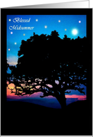 Blessed Midsummer Summer Tree at Sunset card
