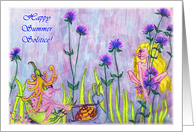 Happy Summer Solstice Garden of Faeries card