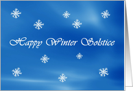 Happy Winter Solstice Sky with Snowflakes card