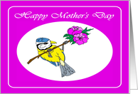 Happy Mother’s day Bird on a Branch with Flowers card