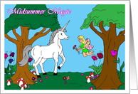 Midsummer Magic Unicorn and Faerie card