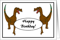 Happy Birthday Dinosaurs Raptors card