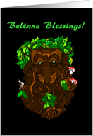 Beltane Blessings Greenman card
