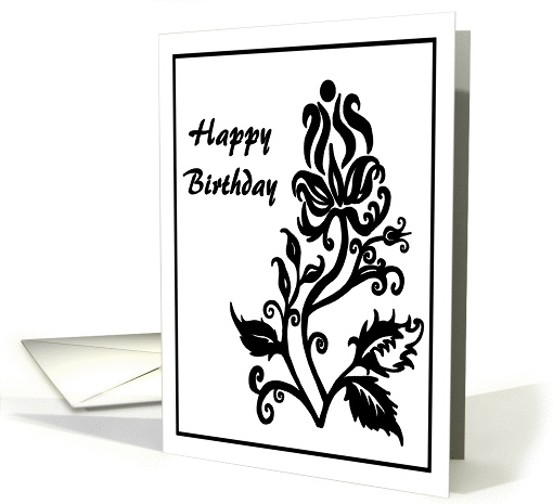 Happy Birthday Flower Design card (909058)