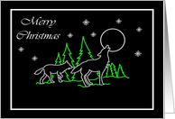 Merry Christmas Wolves Howling at Moon card