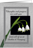 Sympathy - thoughts and prayers from all of us - Lily of Valley photo card
