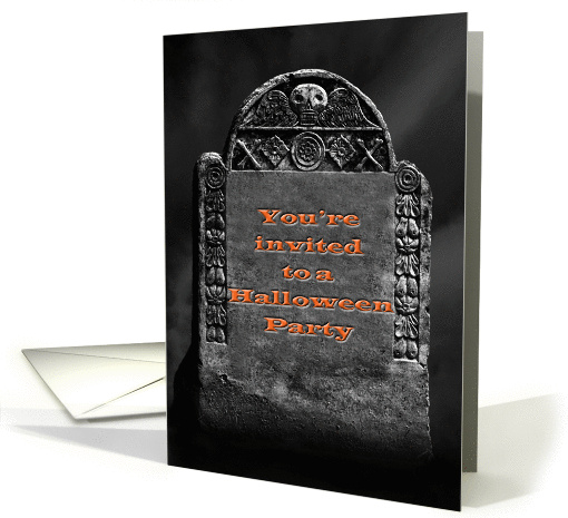 Ancient Tombstone Halloween Party invitation card (926828)