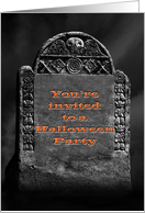 Ancient Tombstone Halloween Party invitation card