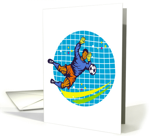 Goalie Soccer Football Player Retro card (1224318)