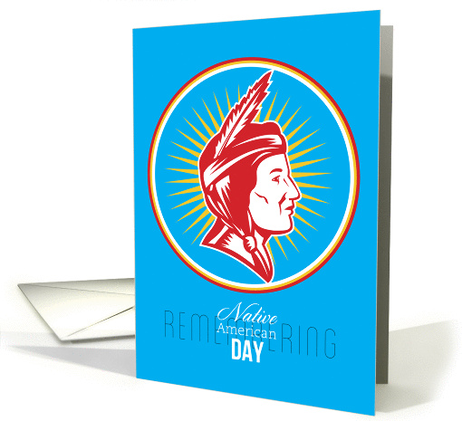 Remembering Native American Day Retro Poster card (1231900)