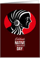 Celebrate Native American Day Retro Poster Card