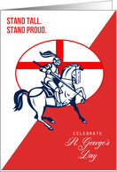 Happy St George Day Stand Tall Stand Proud Retro Poster card