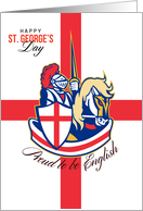 Happy St George Day Stand Tall Stand Proud Retro Poster card